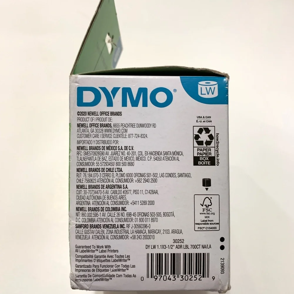 DYMO Authentic LW White Mailing Address Labels, For LabelWriter Label Printers,